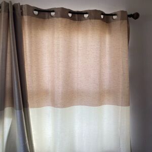 JCP Home- Studio Cream and Tan Curtain Panel
